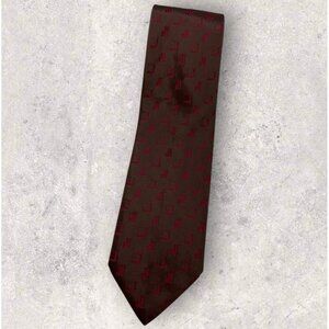 JOOP! Silk Tie ITALY XL Burgundy Geometric W:3.7" EUC